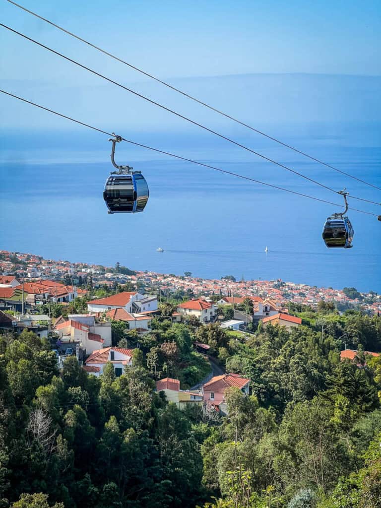 Funchal Cable Car over the city in Madeira, Portugal