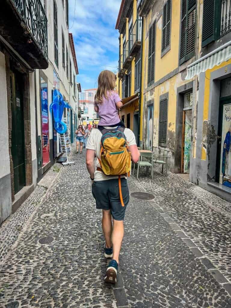Walking the streets of Funchal in Madeira, Portugal