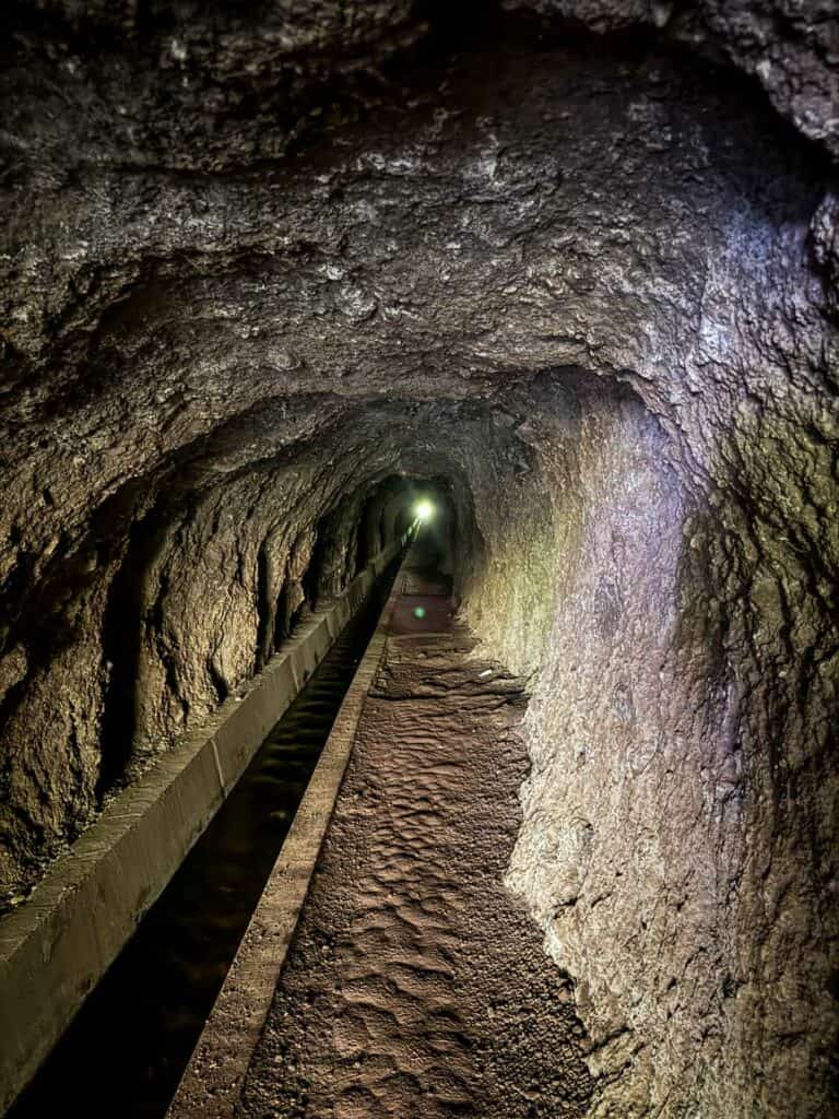 Tunnel on the Levada Nova trail in Madeira