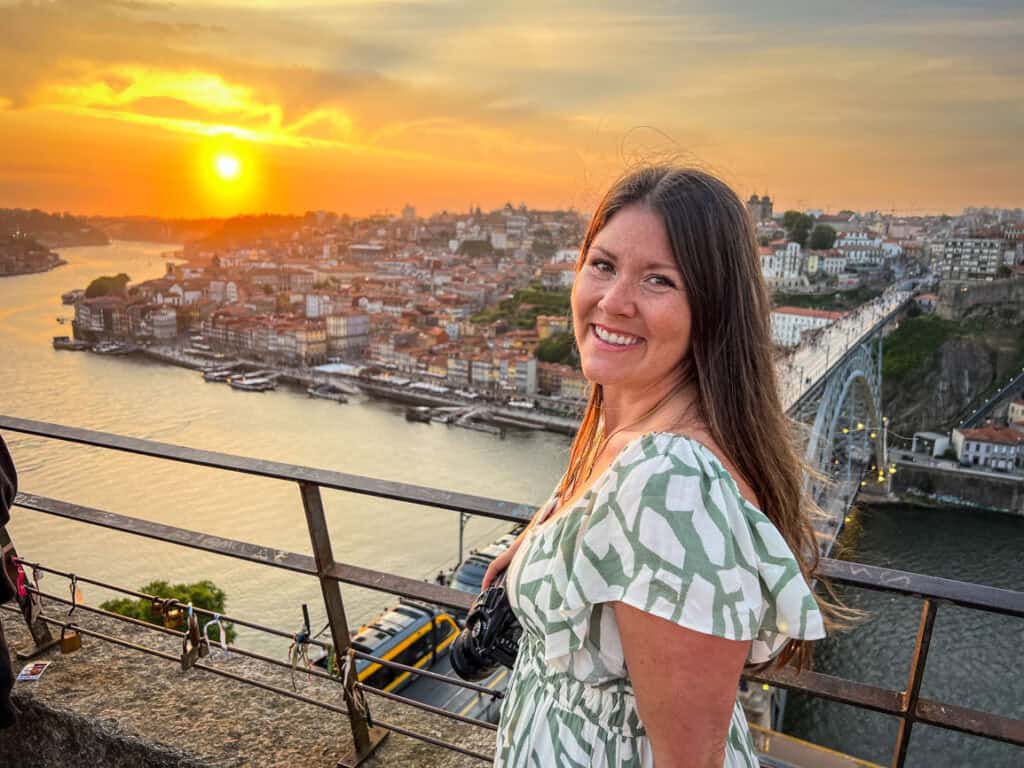 Sunset at Miradouro da Serra do Pilar in Porto, Portugal