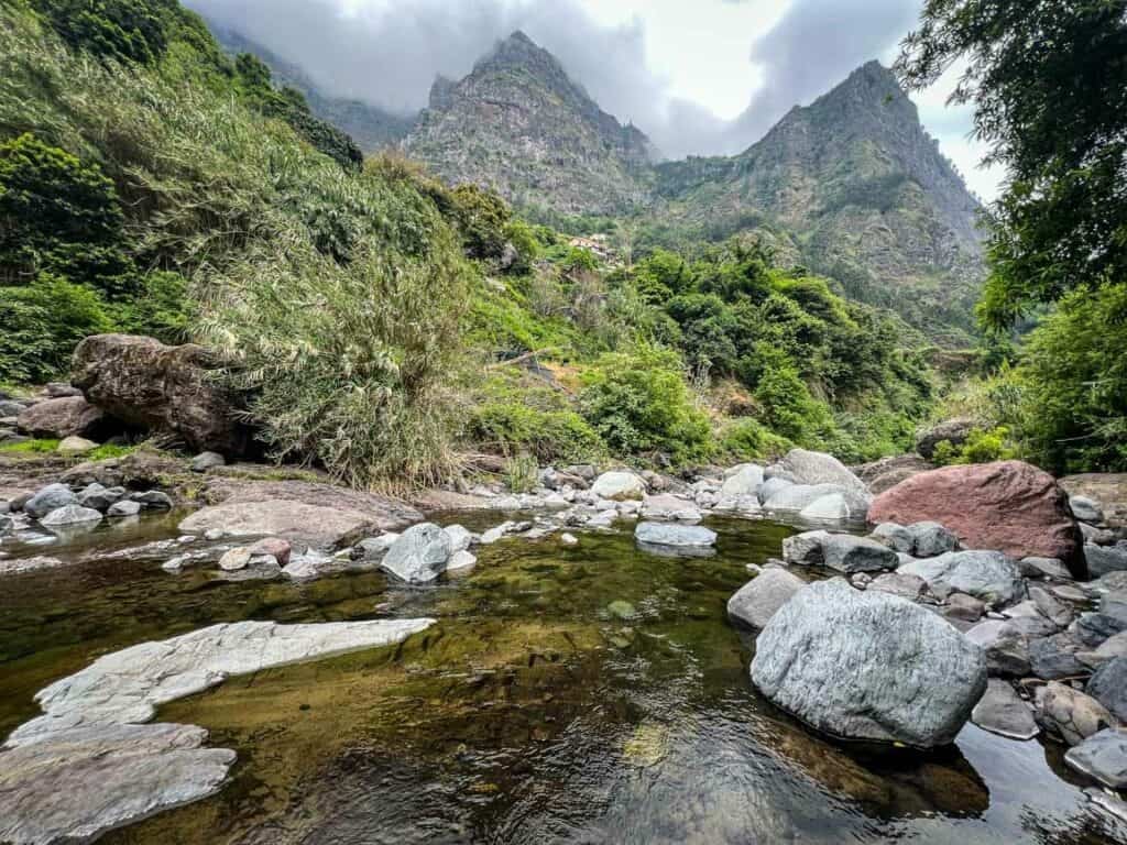 Poço dos Chefes (Nuns Valley swimming hole on the river) in Madeira, Portugal