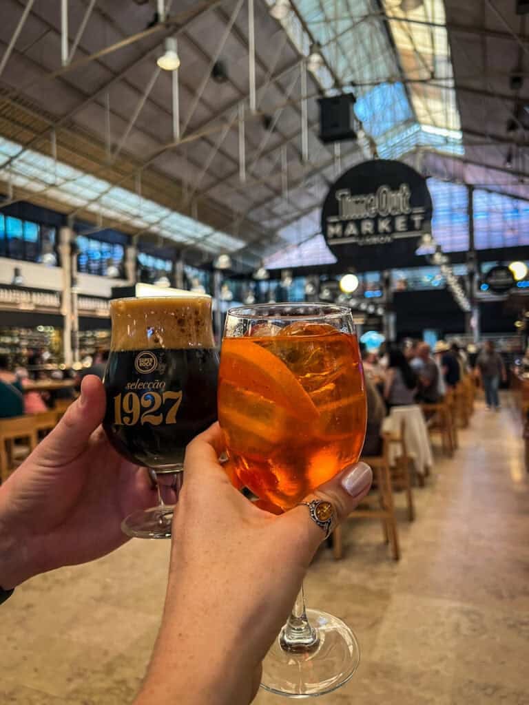 Drinks at TimeOut Market in Lisbon