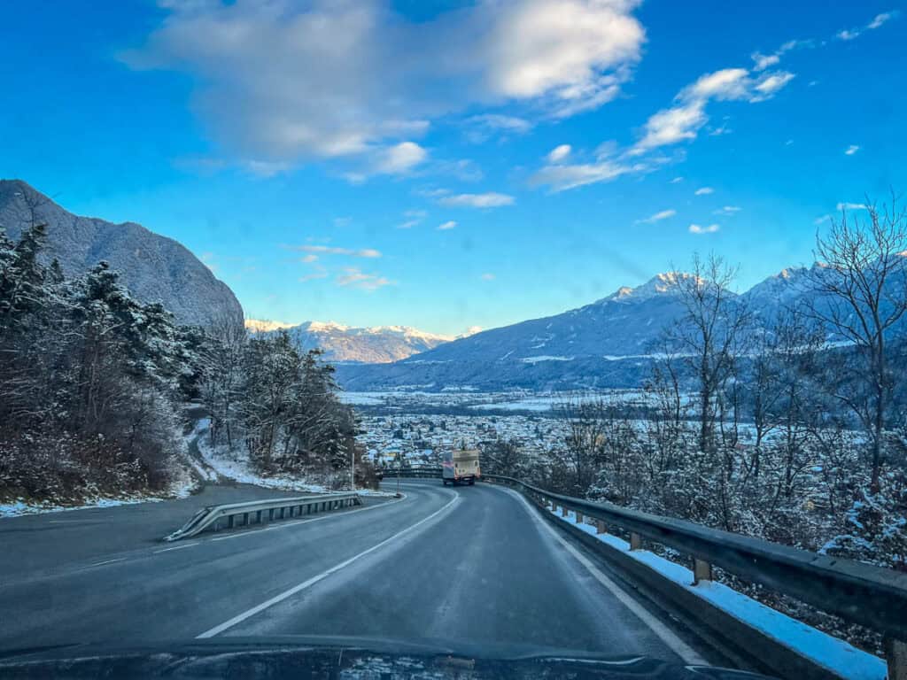 Driving to Hallstatt, Austria