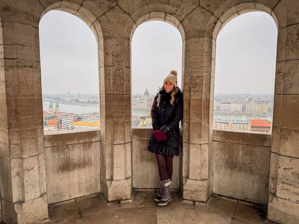 Our team member Amanda at Fisherman's Bastion in December