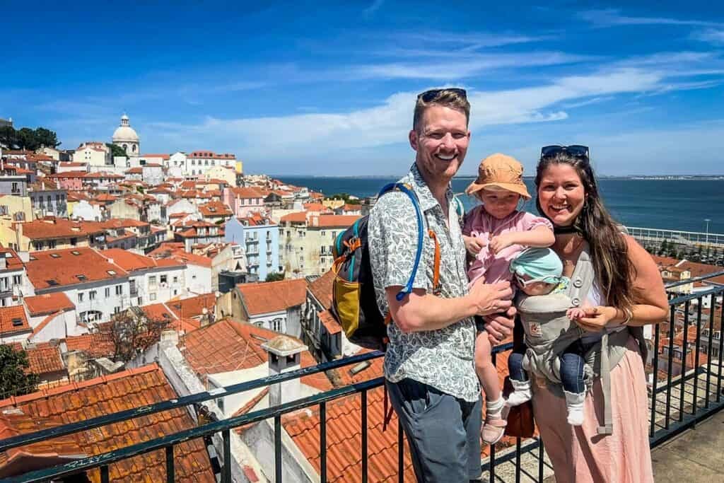Taking in the views from Miradouro das Portas do Sol
