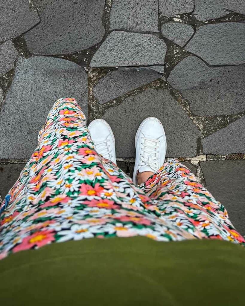 Katie wearing Kiziks in Portugal