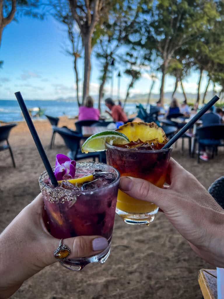 Beach club cocktails Kauai