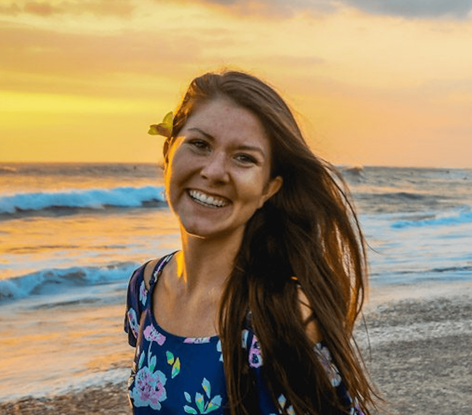 Katie Diederichs Zweber at the beach at sunset