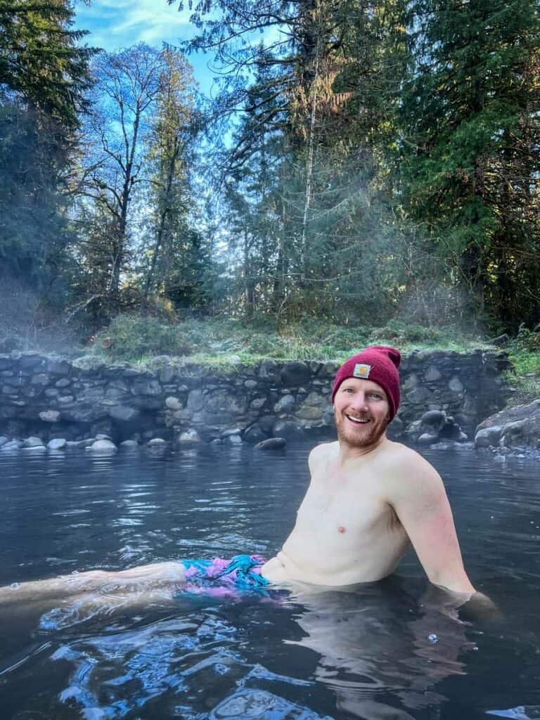 Ben at McCredie Hot Springs Oregon