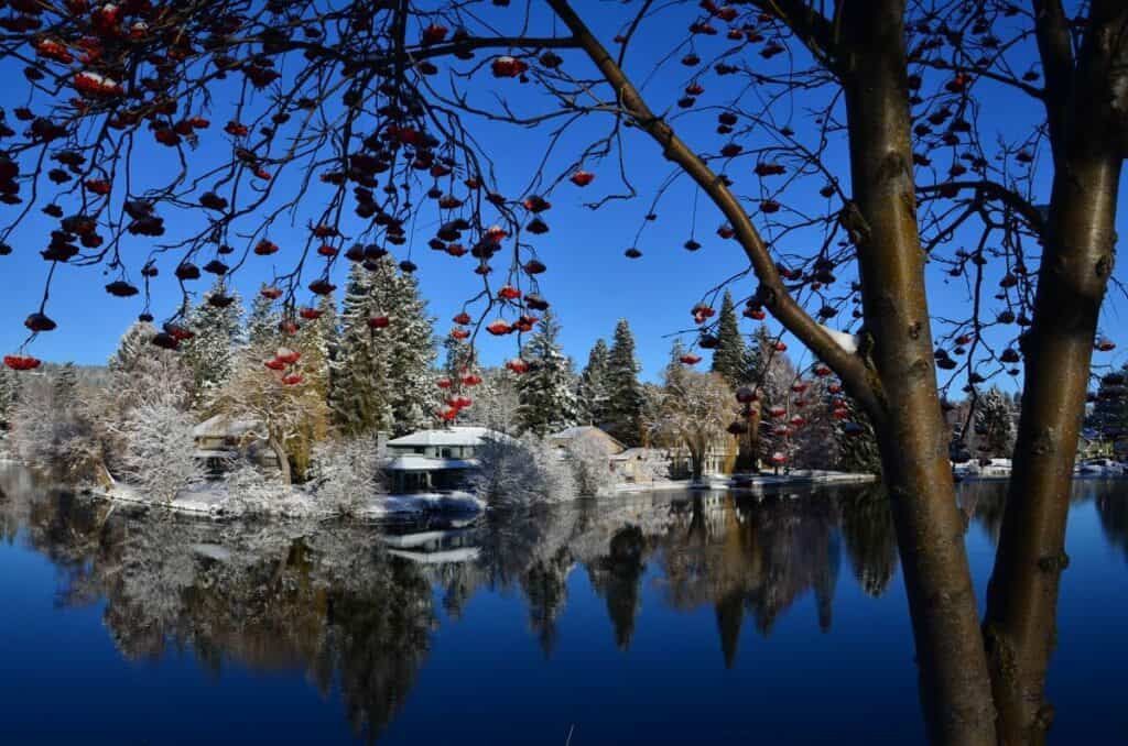 Drake Park in Bend, Oregon in winter