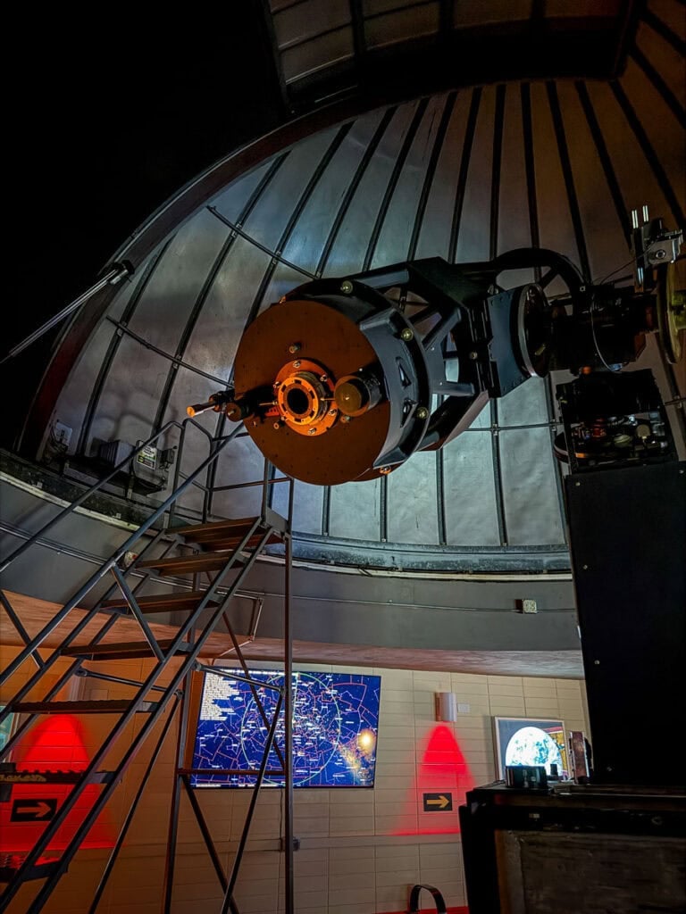 The giant telescope at the Goldendale Observatory in Washington