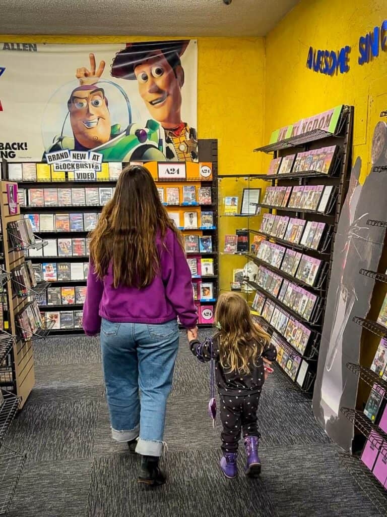Katie & Juniper at Blockbuster in Bend Oregon