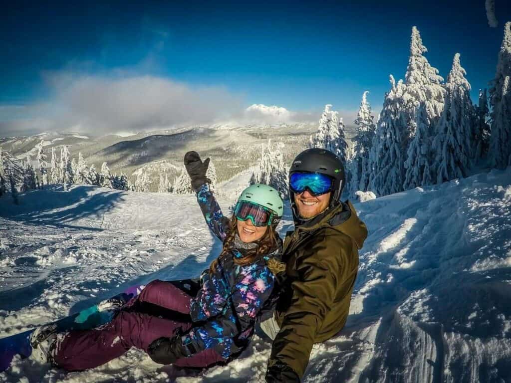 Snowboarding at Mount Bachelor, Oregon