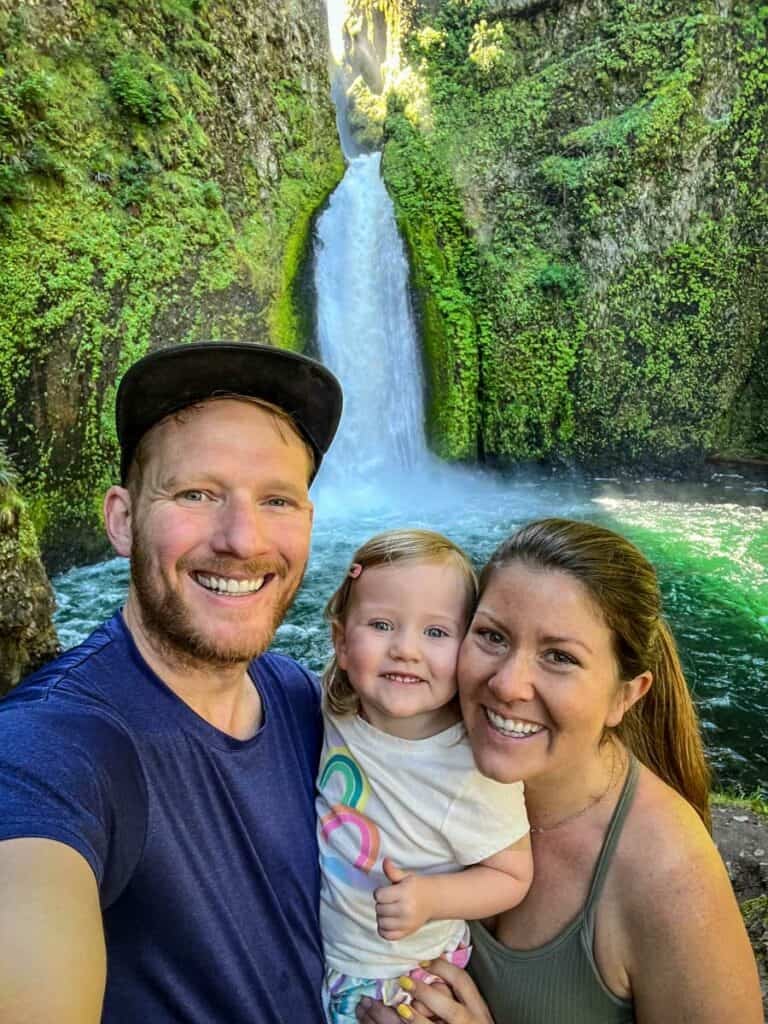 Wahclella Falls family selfie