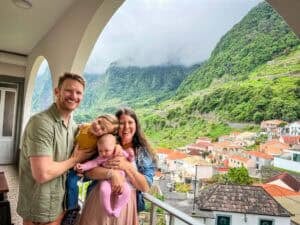 Family portrait at the Avista Navios Restaurant in Seixal Madeira Portugal