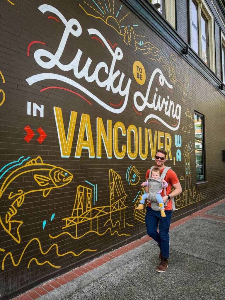 Lucky to live in Vancouver WA Sign Dad and Daughter