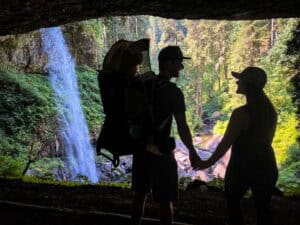 Behind the falls at Silver Falls State Park Oregon
