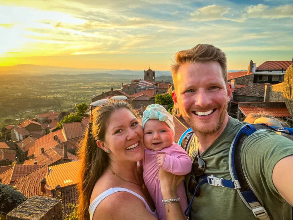 Sunset at Miradouro do Forno in Monsanto, Portugal