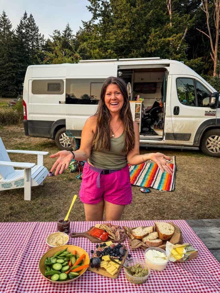 Picnic at campsite with van Orcas Island San Juan Islands WA-17